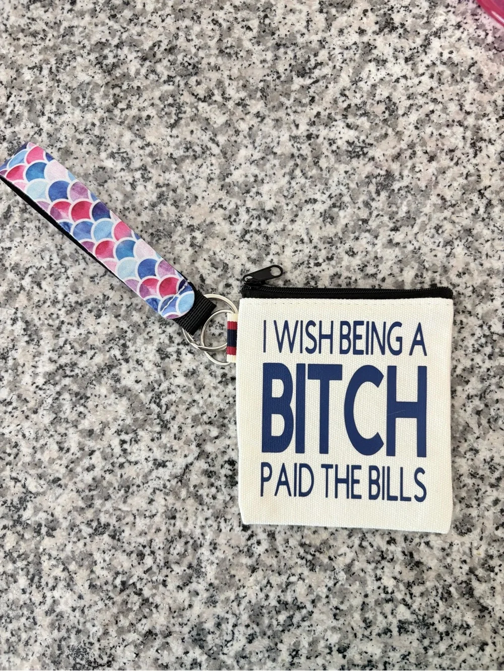 Canvas Wristlet Coin Purse